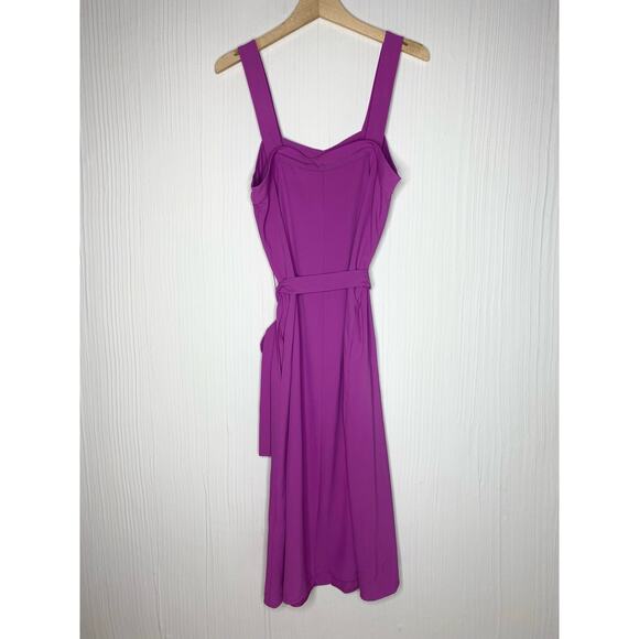 EVERLANE Japanese Goweave Button Up Picnic Midi Dress in Magenta Pink NWT US 10 - Picture 9 of 13